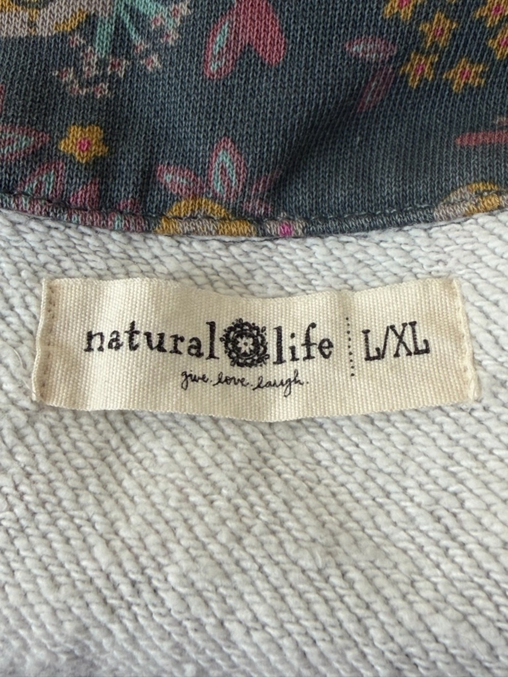Natural Life State Floral Blooms Blue Easy Does It Sweatshirt 54547 - Picture 13 of 14